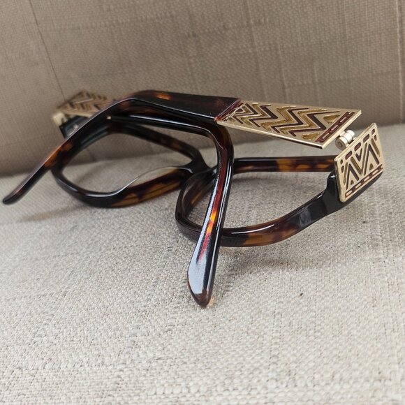 Daisy Fuentes Women Eyeglasses Risa Brown Tortoise Gold Tone Glasses Frame - Picture 6 of 14